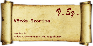 Vörös Szorina névjegykártya