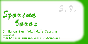 szorina voros business card